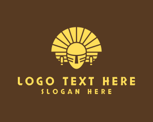 Mayan Mask Headdress Logo