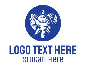 Hindi - Blue Elephant God logo design
