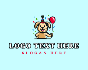 Dog Party Balloon logo design