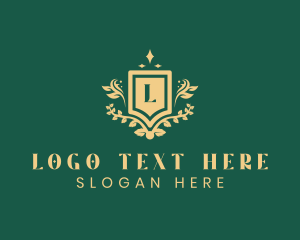 Vines - Wreath Shield  Floral Academy logo design