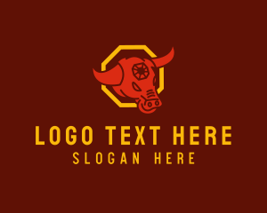 Bison - Zodiac Ox Head logo design