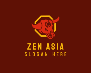 Asia - Zodiac Ox Head logo design