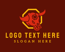 Steakhouse - Zodiac Ox Head logo design