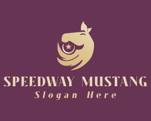 Mustang - Golden Horse Star logo design
