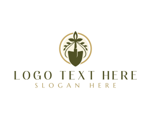 Leaves - Floral Garden Shovel logo design