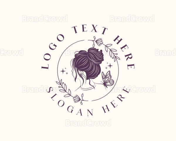 Botanical Woman Butterfly Logo