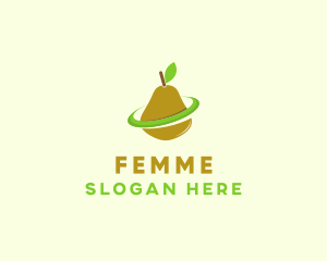 Fruit Pear Orbit logo design