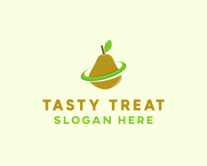 Flavor - Fruit Pear Orbit logo design