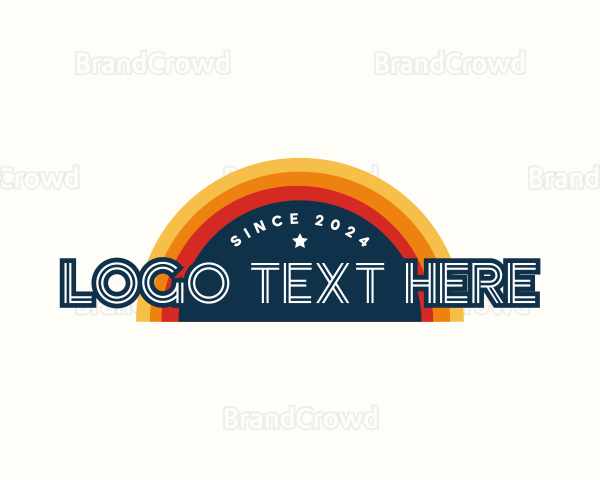 Retro Vinyl Sunset Logo