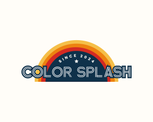 Retro Vinyl Sunset logo design