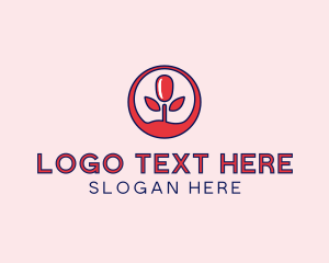 Red - Nail Flower Symbol logo design