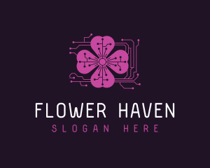 Flower Circuit Biotech logo design