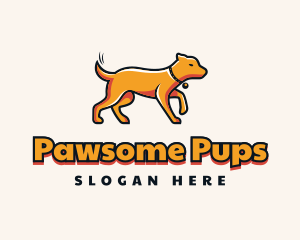 Orange Pet Dog Trainer logo design