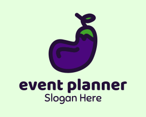 Organic - Vegetable Eggplant Farm logo design