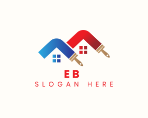 Home Improvement - House Brush Painter logo design