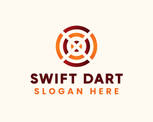 Dart - Dartboard Target Letter X logo design