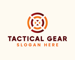 Tactical - Dartboard Target Letter X logo design