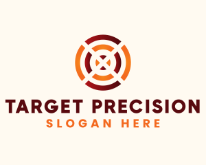 Shooting - Dartboard Target Letter X logo design