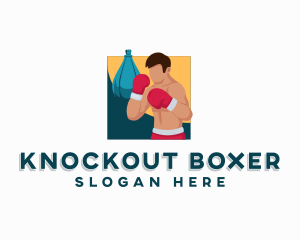 Boxer - Sports Boxing Athlete logo design