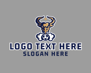 Collegiate - Soccer Bull Star logo design