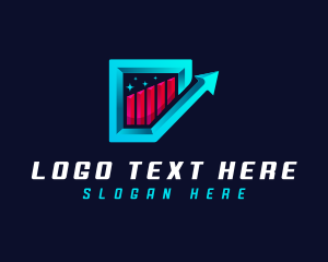 Invest - Arrow Graph Statistics logo design