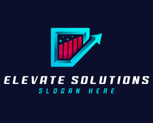 Level - Arrow Graph Statistics logo design