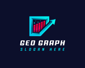 Arrow Graph Statistics logo design