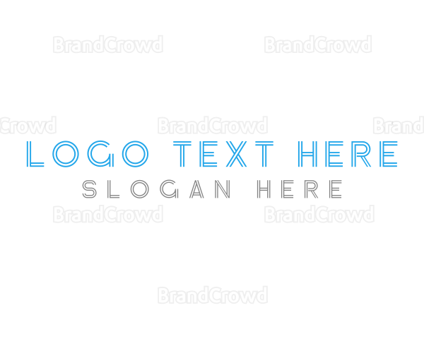 Modern Lined Font Text Logo