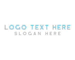 La - Modern Lined Font Text logo design