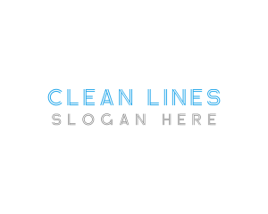 Sans Serif - Modern Lined Font Text logo design