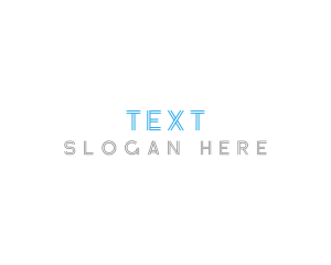 Modern Lined Font Text logo design