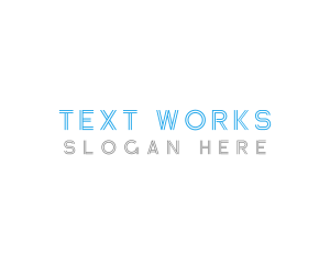 Text - Modern Lined Font Text logo design