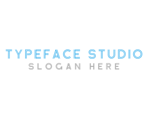 Modern Lined Font Text logo design