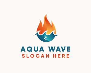 Fire Water Wave Droplet logo design