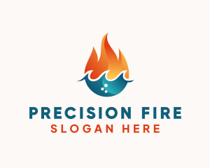 Fire Water Wave Droplet logo design