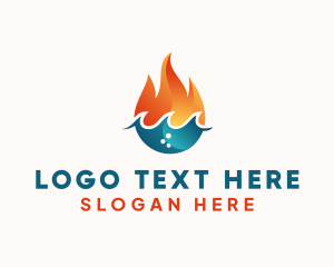 Sustainability - Fire Water Wave Droplet logo design