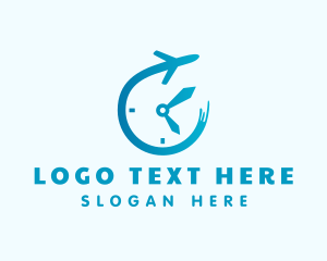 Logistics Airplane Clock logo design