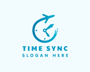 Logistics Airplane Clock logo design