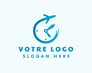 Aircraft - Logistics Airplane Clock logo design