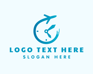 Plane - Logistics Airplane Clock logo design
