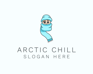 Freezing - Cold Winter Scarf logo design