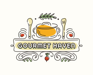 Cafeteria Restaurant Cook logo design