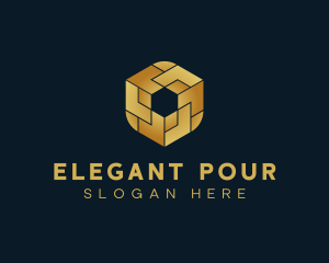 Elegant Hexagon Cube logo design