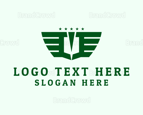 Military Shield Wings Logo