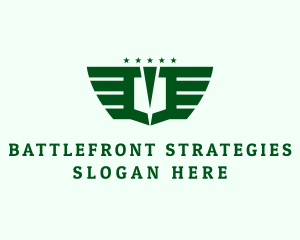 Warfare - Military Shield Wings logo design