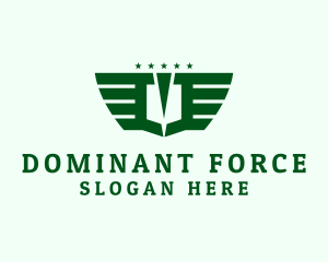 Military Shield Wings logo design