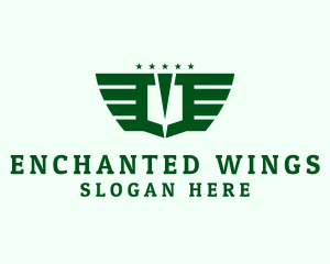 Military Shield Wings logo design