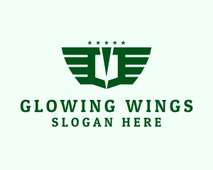 Military Shield Wings logo design