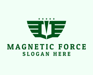 Military Shield Wings logo design