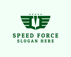 Military Shield Wings logo design